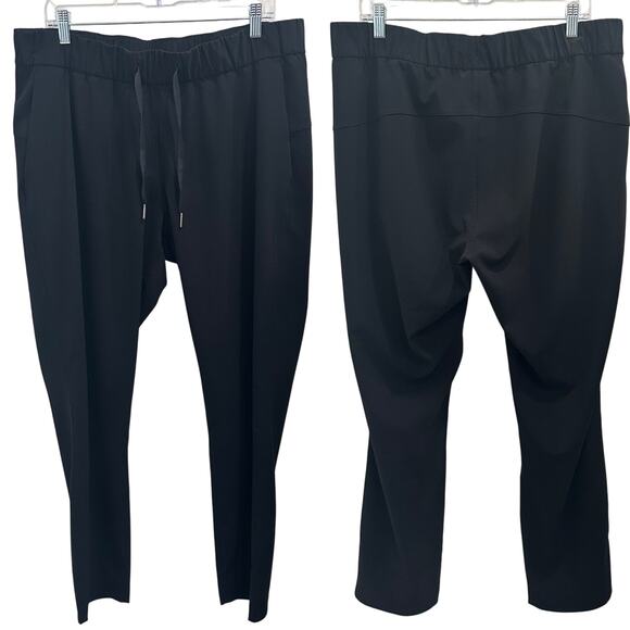 Lululemon Black On the Fly Woven 28” Pants Travel Commute Work Office Casual - Picture 1 of 8